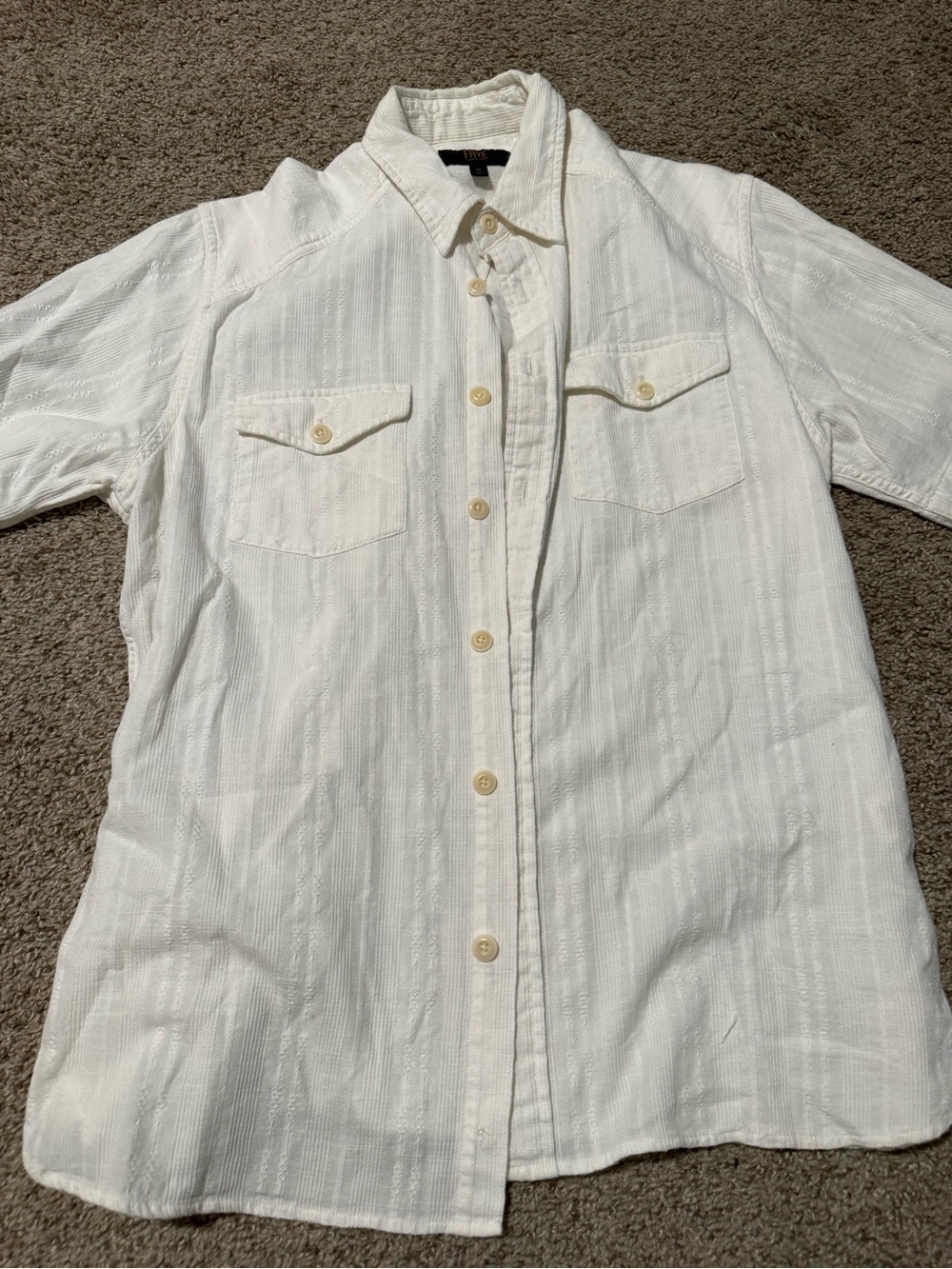 Frye White Short-Sleeve Button-Down Camp Shirt